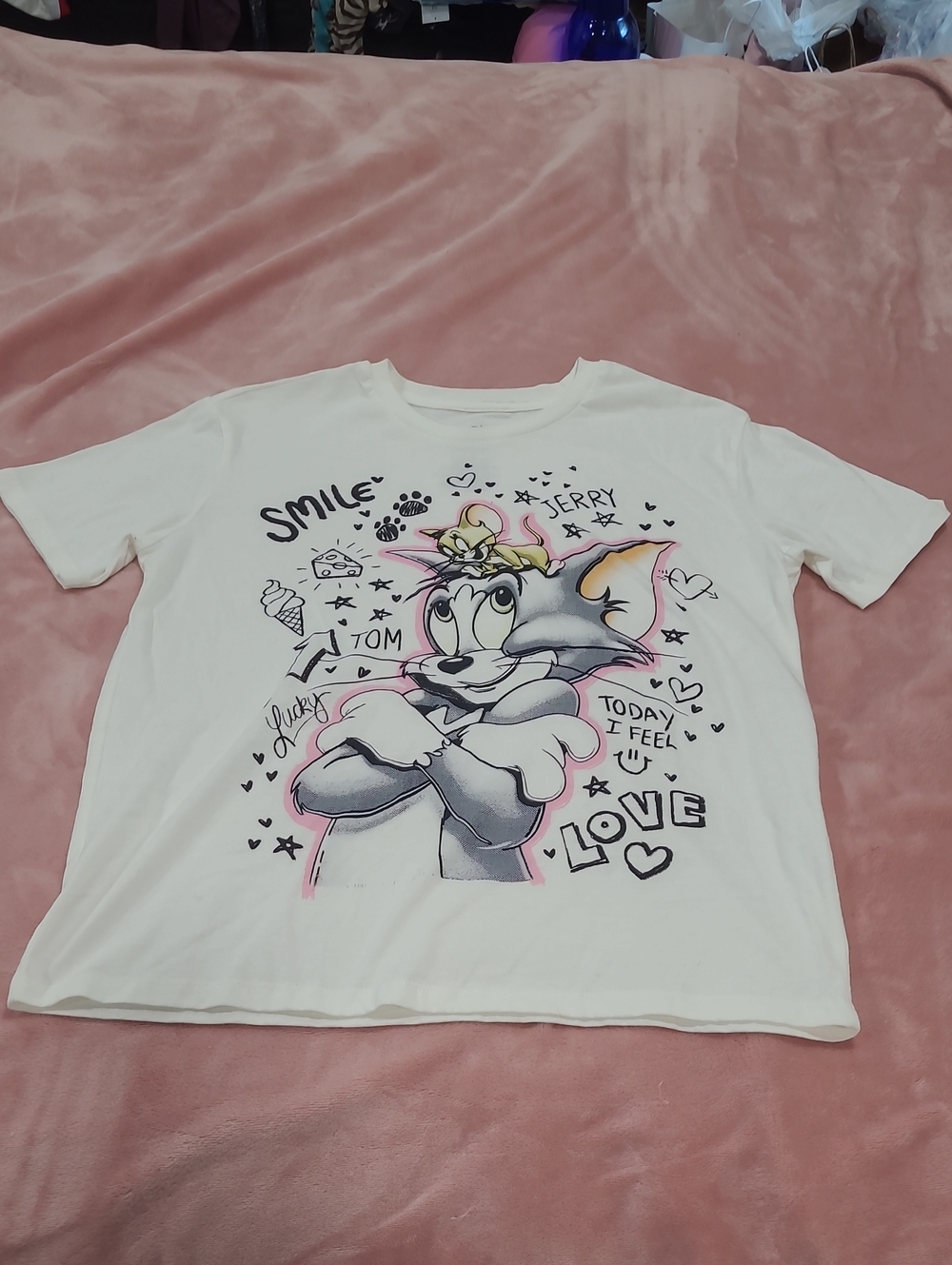 Women White Tom & Jerry Graphic Tee - Cute Cartoon Top